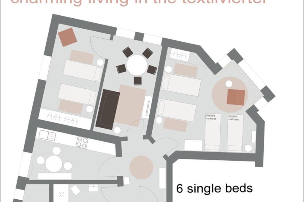 Charmant Leben Im Textilviertel - Stilvolle Wohnung - Zentral Und Ruhig Augsburg Zewnętrze zdjęcie